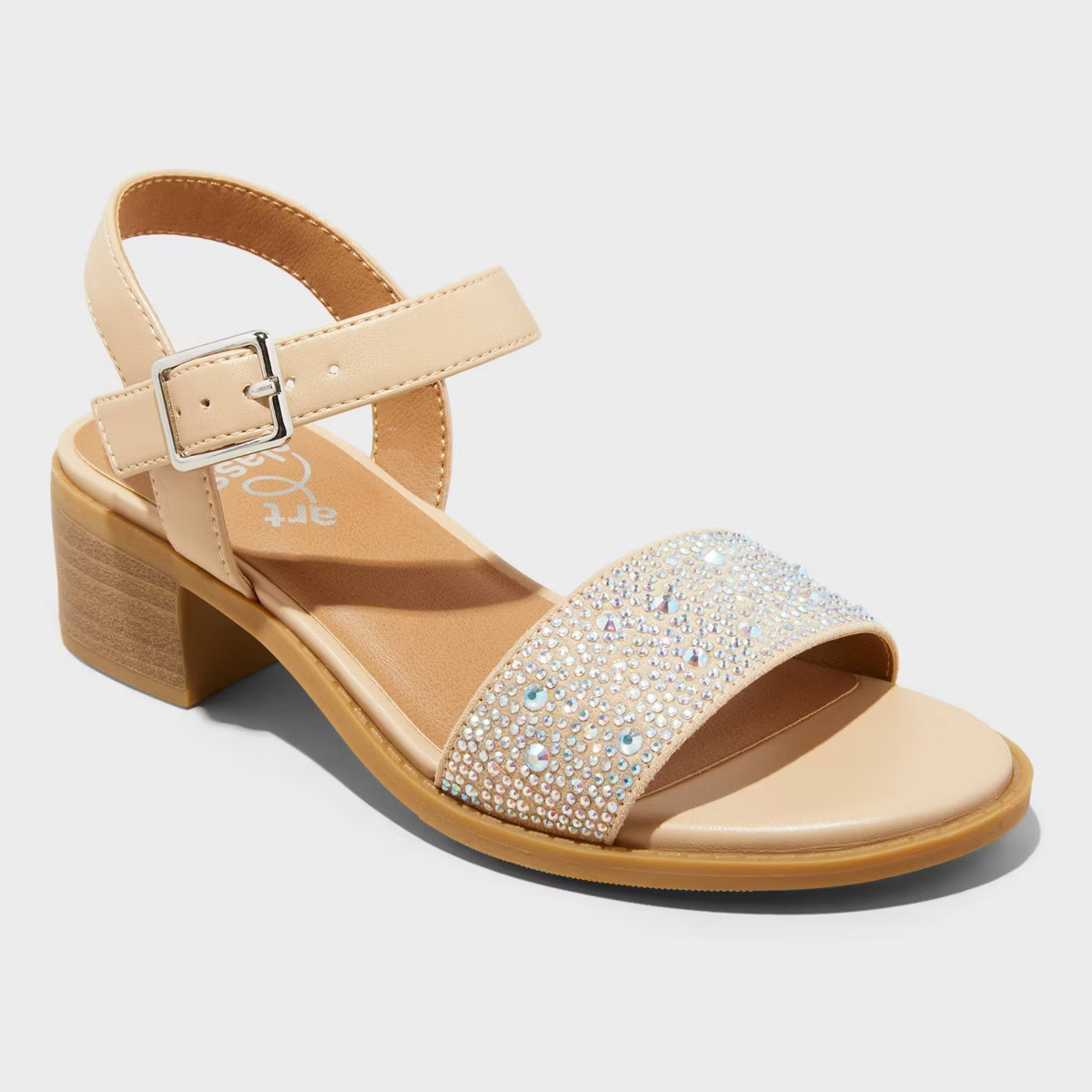 Kids' Aster Rhinestone Heeled Sandals - art class™ Beige | Target