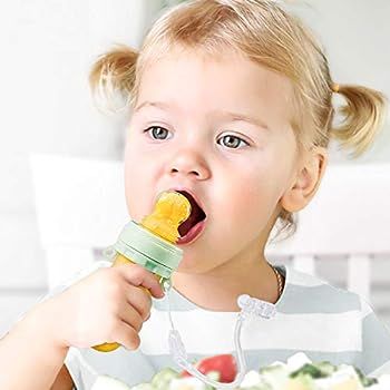 Termichy Baby Food Feeder Set, Silicone Pacifier Feeder and Squeeze Spoon Feeder for Infant Food ... | Amazon (US)