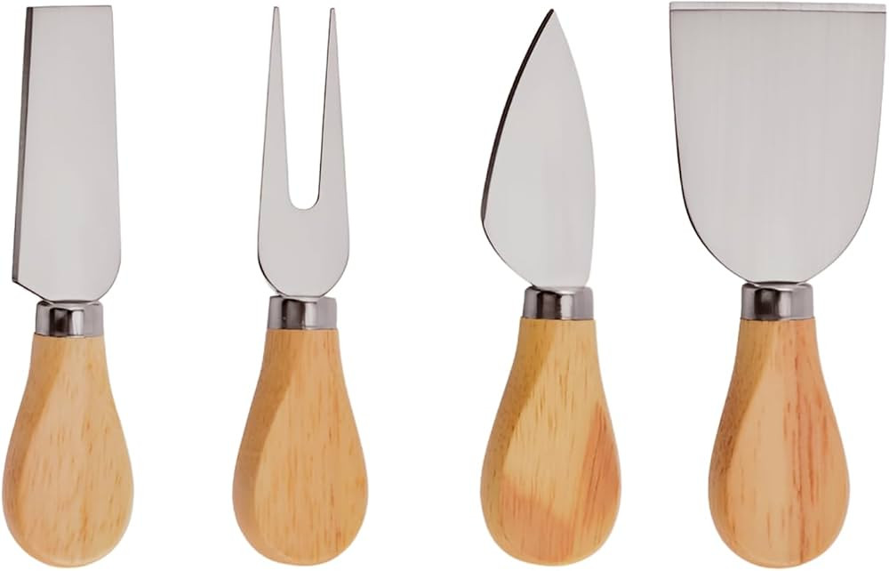 4 Pack Cheese Knives Set-Premium Mini Knife With Wooden Handle, Stainless Steel Blade, Cheese Sli... | Amazon (US)