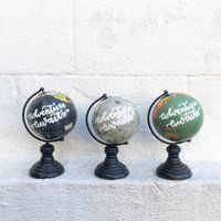 Personalized Mini Globe, Hand Lettered Globe Centerpiece, World Map Globes, Wedding Cake Topper, Nur | Etsy (US)