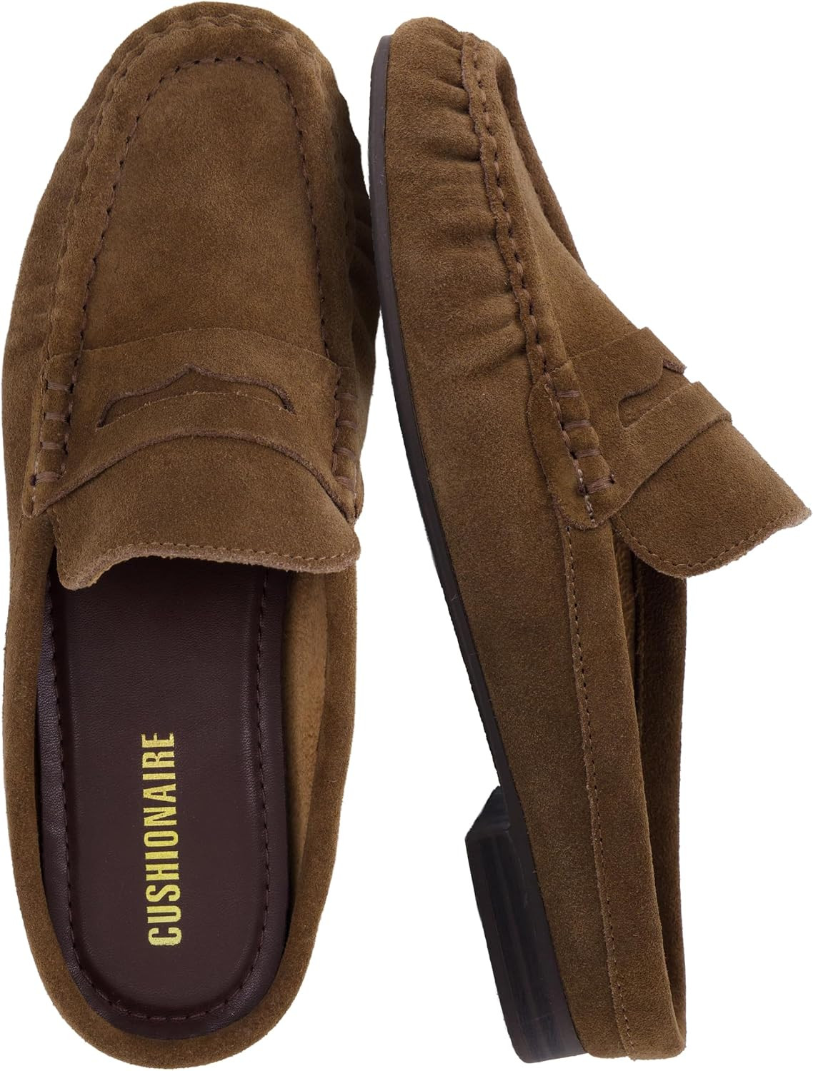 CUSHIONAIRE Heritage Genuine Leather Suede Loafer Mules for Women | Amazon (US)
