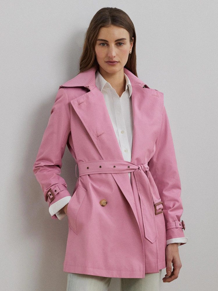 Lauren Ralph Lauren Pink Double Breasted Blend Trench Coat | Next EU
