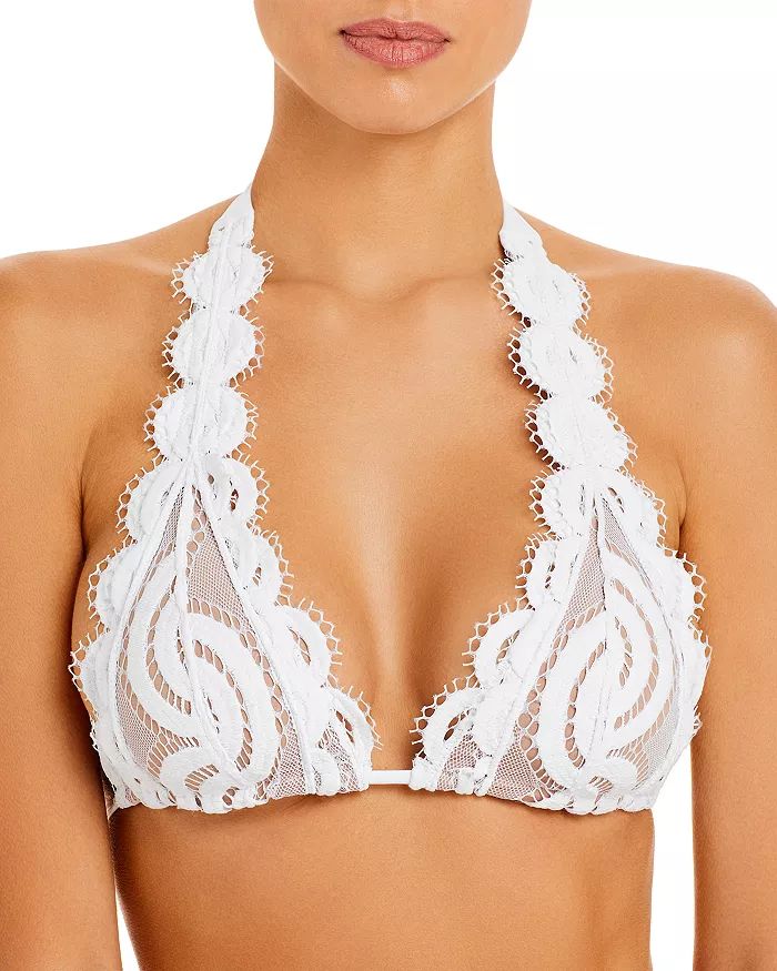 Lace Overlay Halter Bikini Top | Bloomingdale's (US)