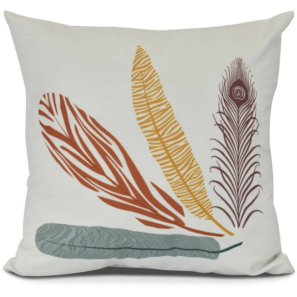Feather Study Floral Print Pillow - Walmart.com | Walmart (US)