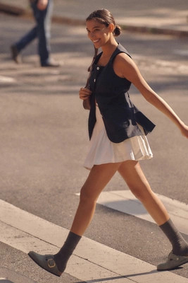 Maeve Mod Linen Square-Neck Vest | Anthropologie (US)