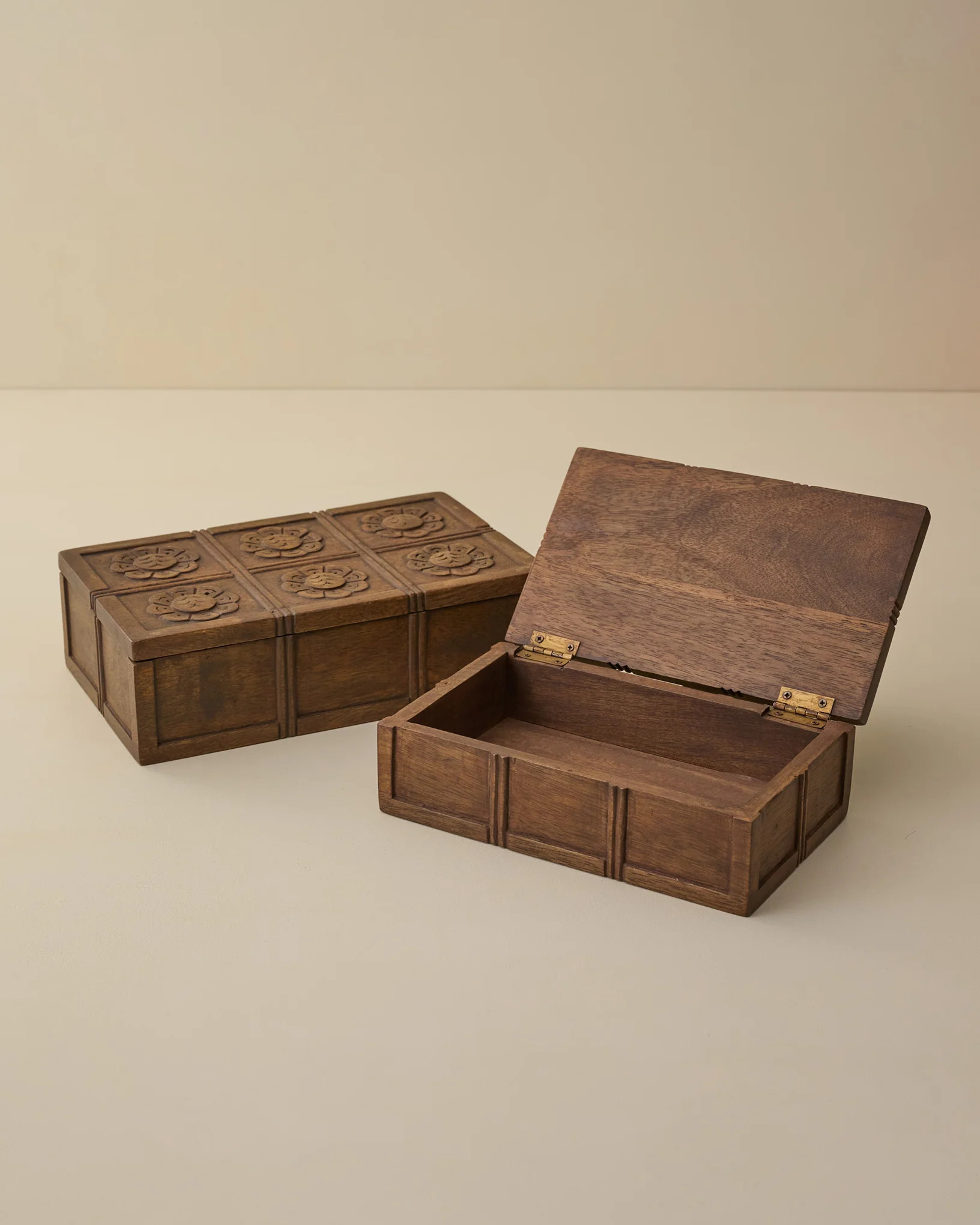 Trina Carved Wood Box | Magnolia