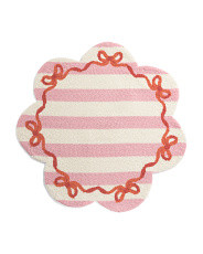 3x3 Scalloped Striped Bows Round Hooked Scatter Rug | Home | Marshalls | Marshalls