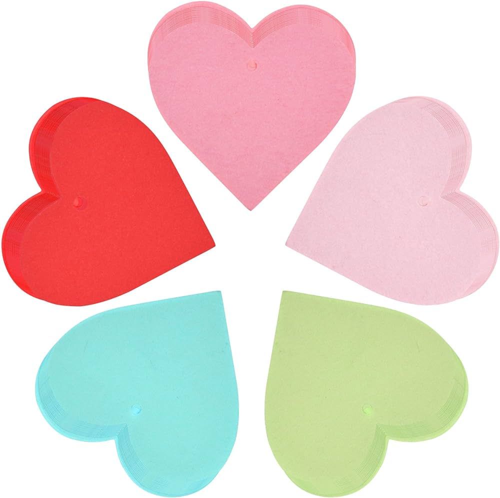 Lystaii 250pcs Heart Shape Paper Valentine Heart Confetti Blank Paper Tags Heart Cutouts 5 Color ... | Amazon (US)