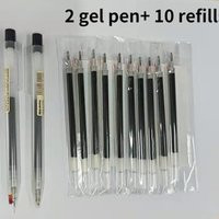 2Pcs Black MUJIs Gel Pen 0.38/0.5mm Refill Japan Gel Ink BallPoint Pen Office School Exam Signature Writting Stationery | AliExpress (US)