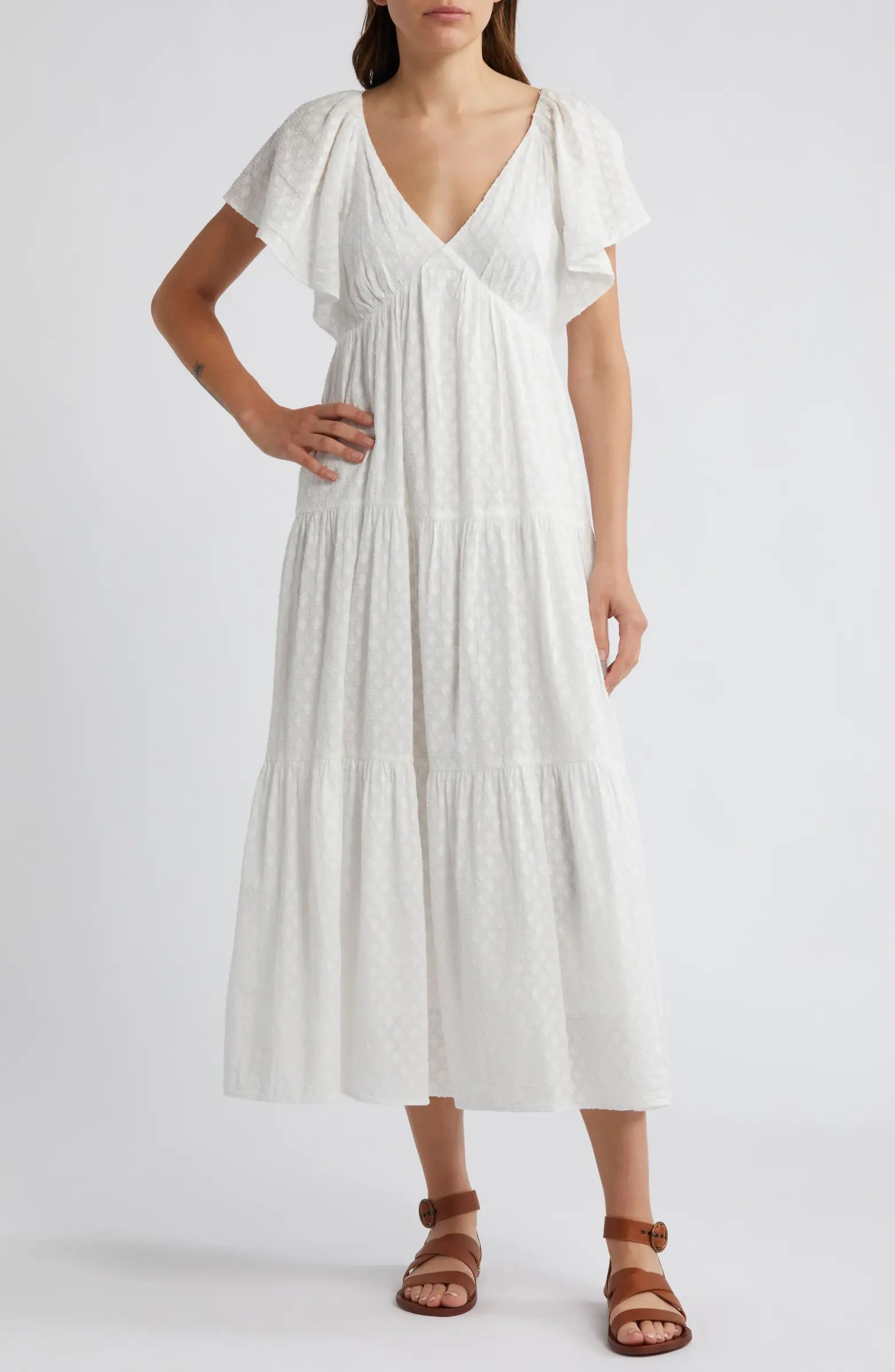 Flutter Sleeve Maxi Dress | Nordstrom