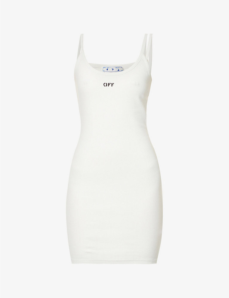 Stamp logo-print stretch-cotton mini dress | Selfridges