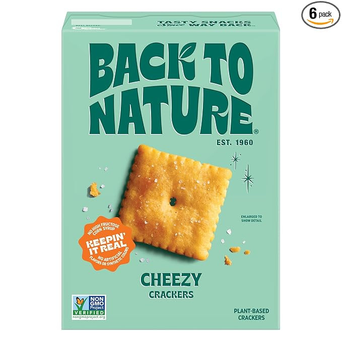 Back to Nature - Cheezy Crackers - Seriously Tasty Cheese Flavored Square Crackers - Wheat Flour ... | Amazon (US)