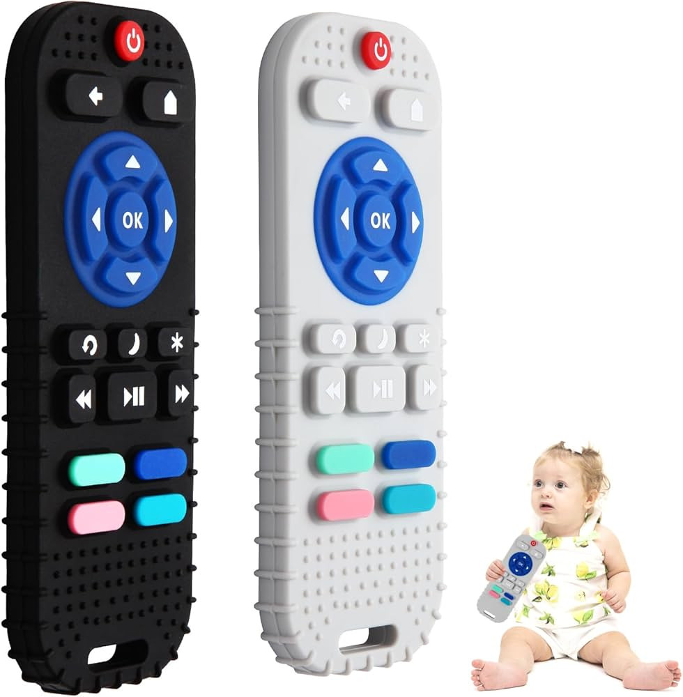 Hooku 2 Pack Silicone Teething Toys for Babies 0-6 Months, Teethers for Babies 6-12 Months, Remot... | Amazon (US)