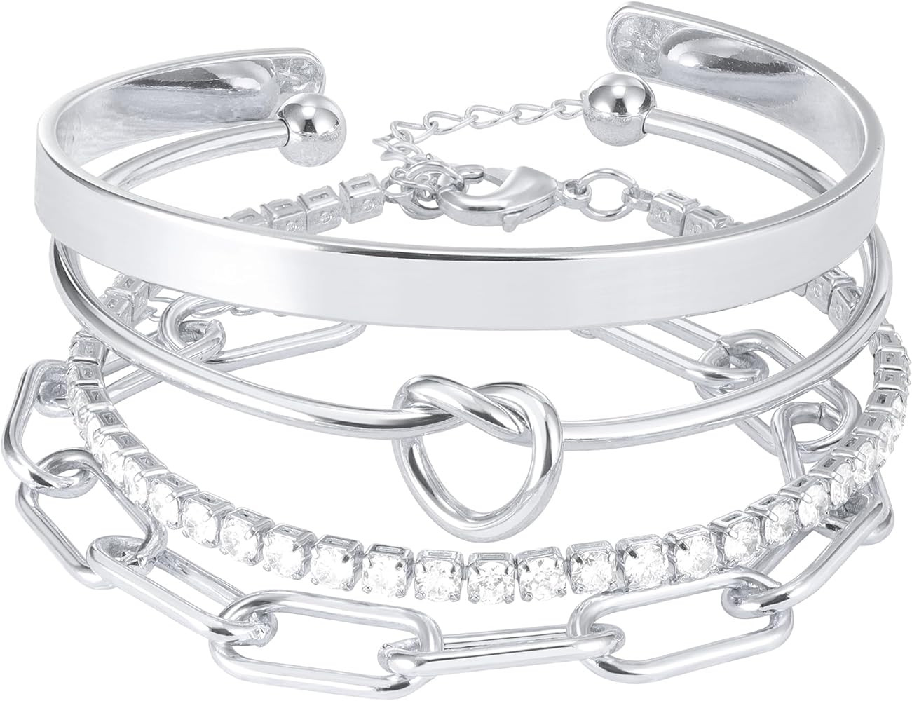 Reoxvo Gold Plated Bangle Cuff Bracelets for Women Non Tarnish Gold Bracelet Stack Jewelry Set fo... | Amazon (US)