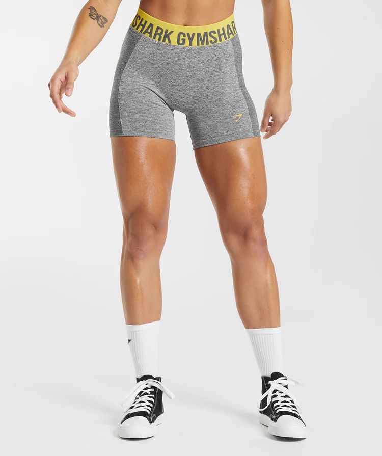 Gymshark Flex Shorts - Charcoal Grey/Medallion Yellow | Gymshark US