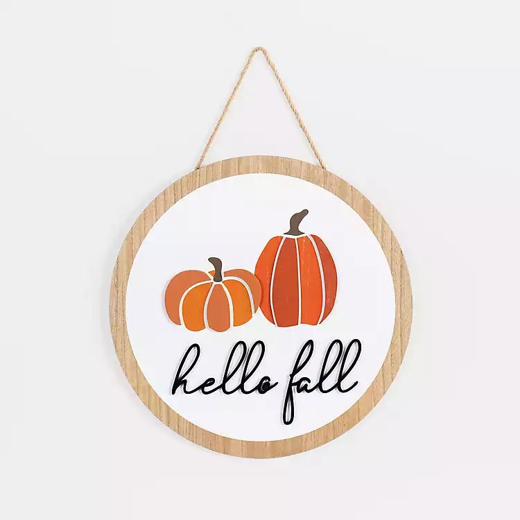 Round Hello Fall Rope Hanging Wall Plaque | Kirkland's Home