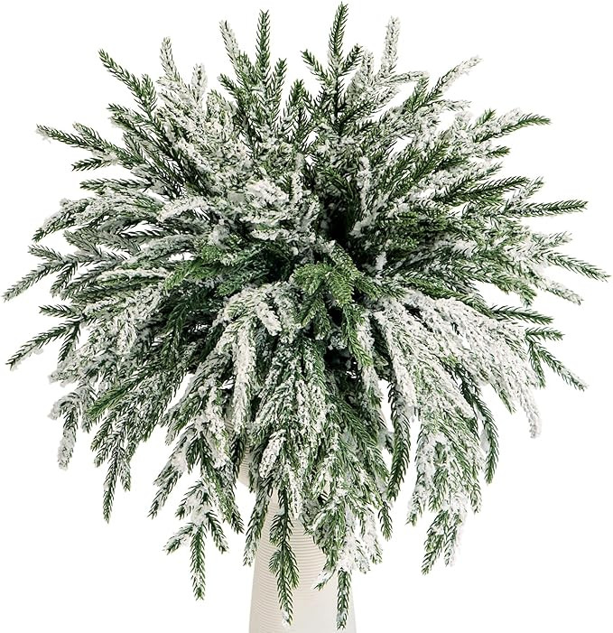 24Pcs Norfolk Pine Branches Stems 13.5" Artificial Pine Needles Sprigs Norfolk Pine Garland Acces... | Amazon (US)