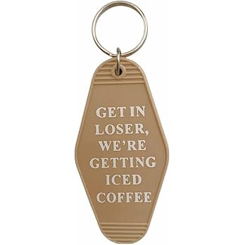 Iced Coffee Motel Keychain Khaki Iced Coffee Lover Key Chain for Women Men | Amazon (US)