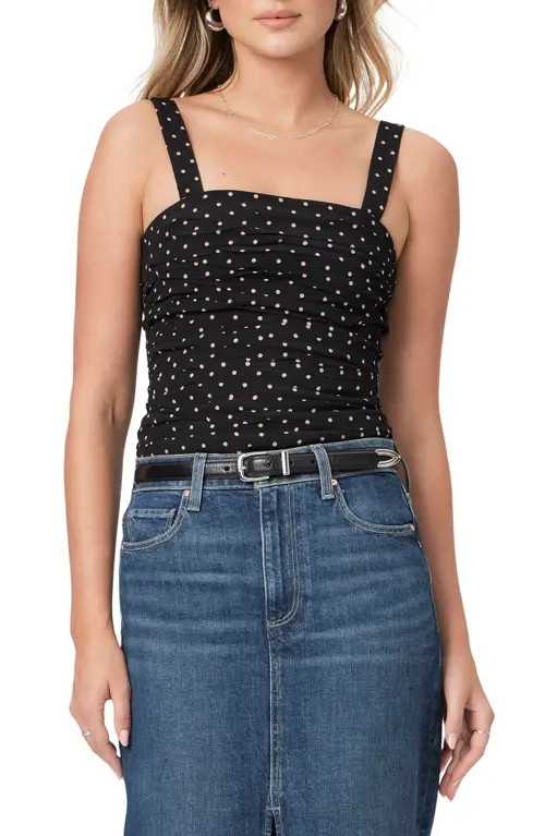 PAIGE Bergamot Polka Dot Camisole in Black/Cafe at Nordstrom, Size 0 | Nordstrom