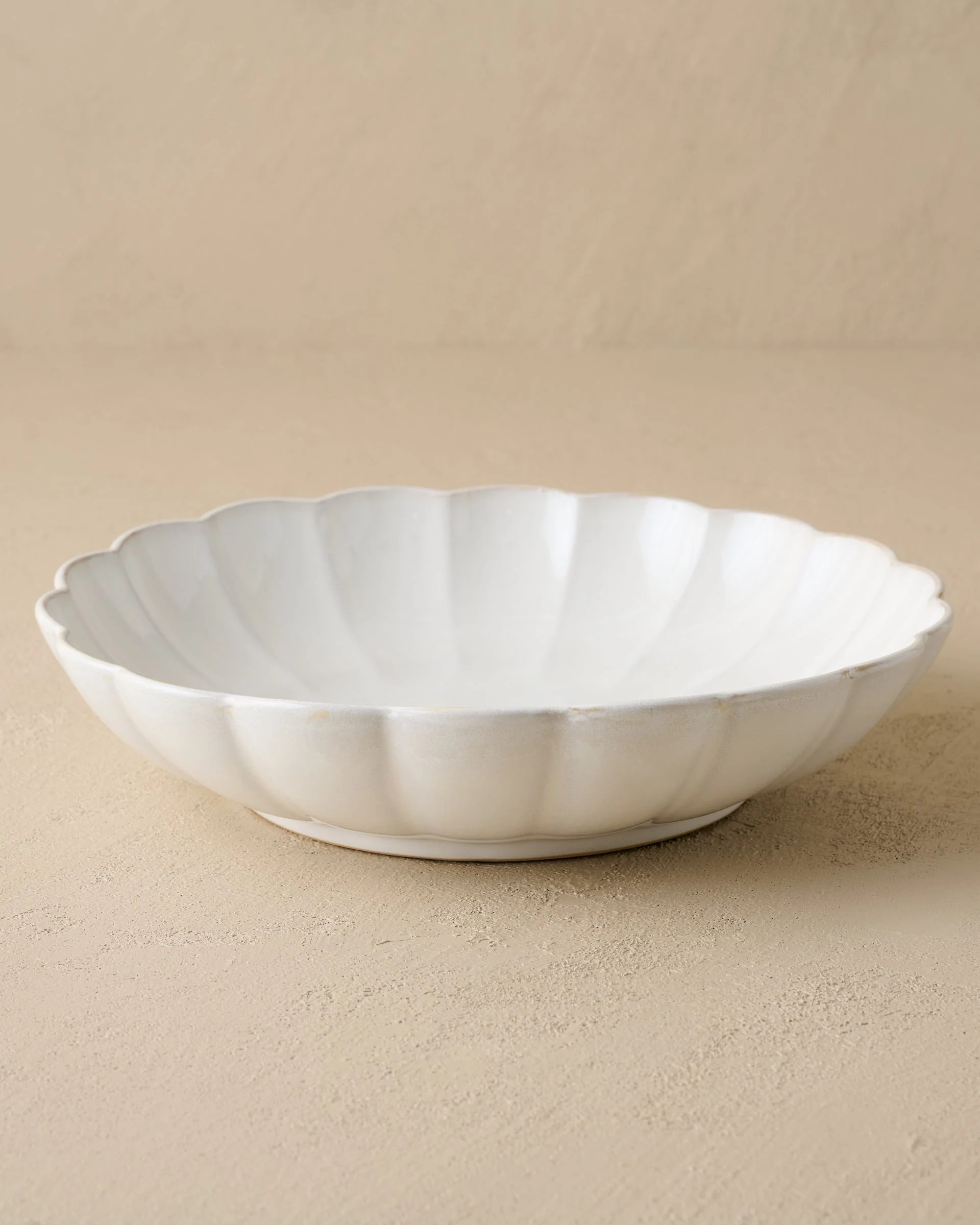 Magnolia oversized cream scalloped serving bowl