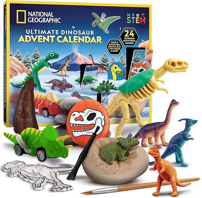 NATIONAL GEOGRAPHIC 2025 Dinosaur Advent Calendar - Christmas Countdown Calendar with 24 Dino Act... | Amazon (US)