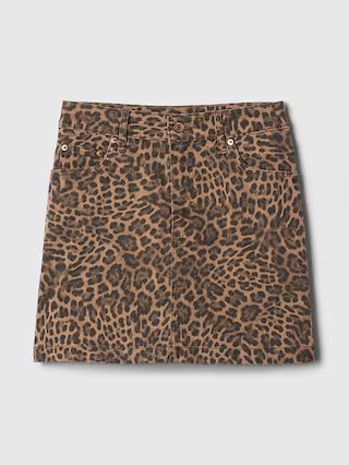 Leopard Denim Mini Skirt | Gap (US)