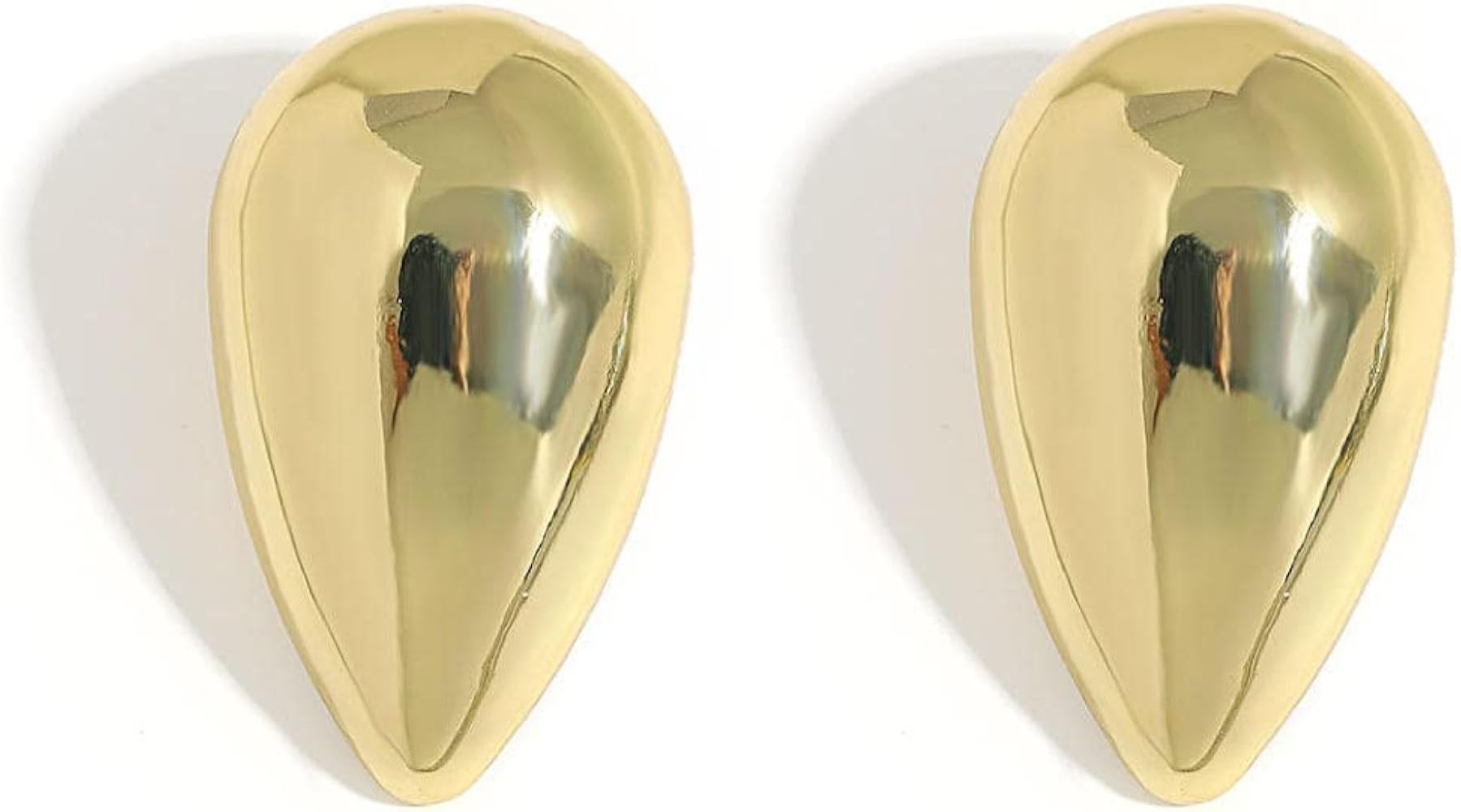 Gold Silver Tear Drop Trending Oversized Statement Style Earrings | Amazon (US)