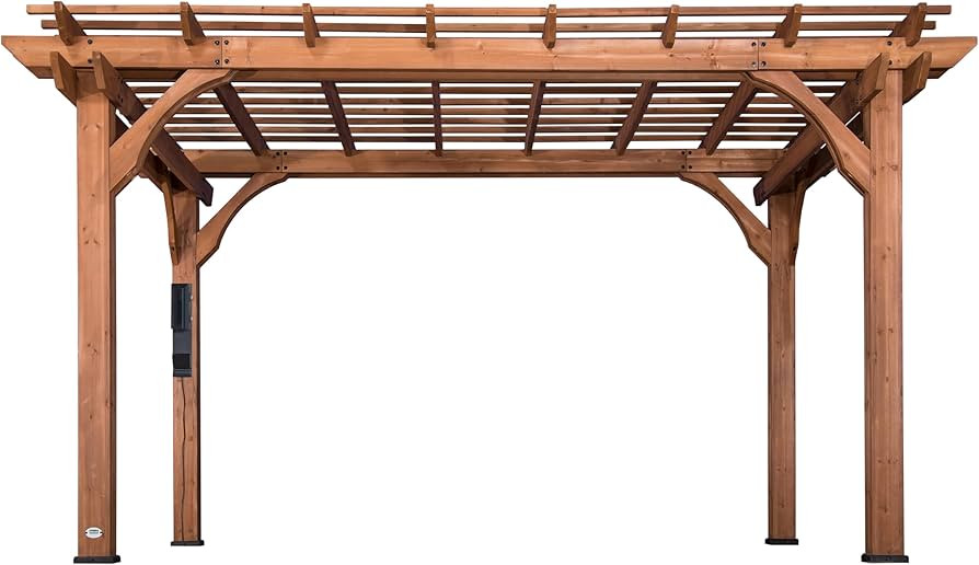 Backyard Discovery Beaumont 14' x 10' Traditional Cedar Wood Pergola Kit with Trellis Roof, All-S... | Amazon (US)