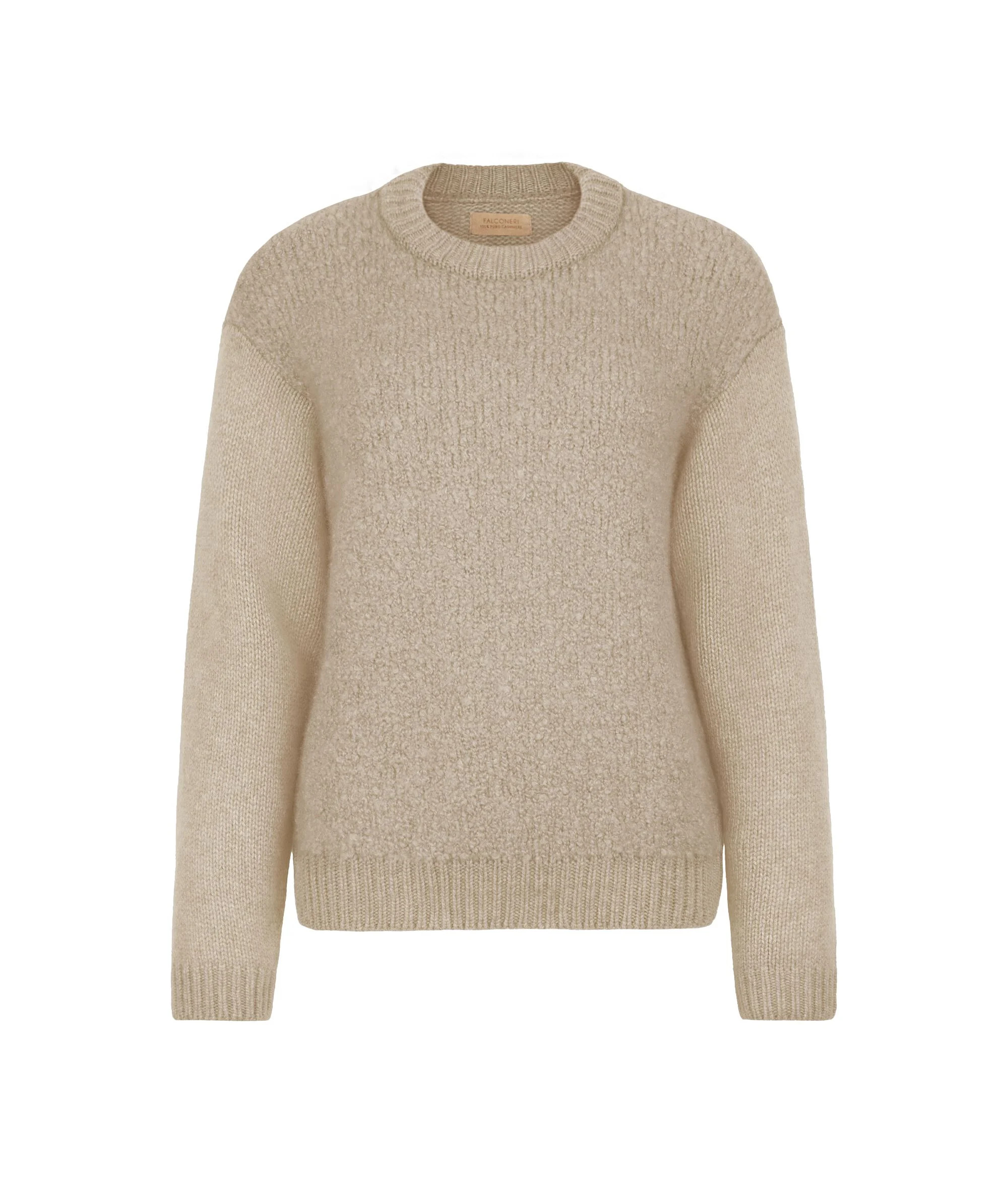 Cashmere Bouclé crewneck sweater | Falconeri