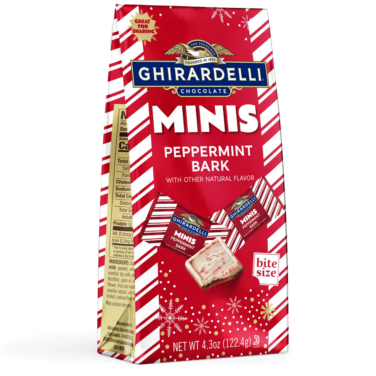 Ghirardelli Christmas Peppermint Bark Chocolate Minis - 4.3oz | Target