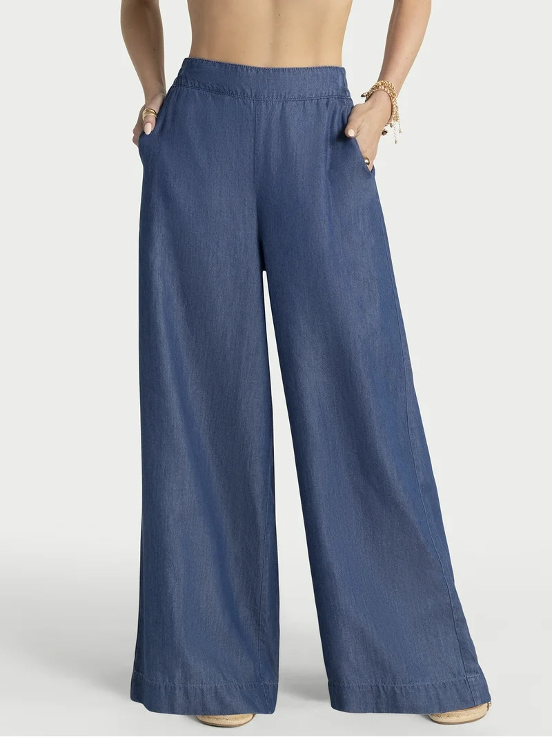 Jessica Simpson Women's Saydee Wide Pull On Pants, Sizes XS-XL | Walmart (US)