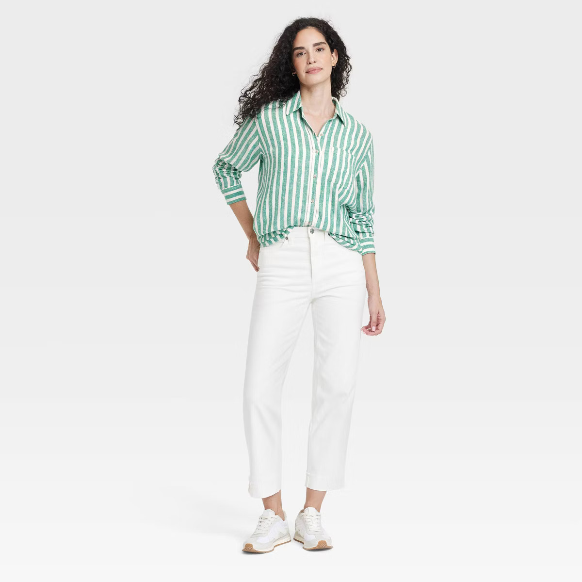 Women's Long Sleeve Collared Linen Button-Down Shirt - Universal Thread™ | Target