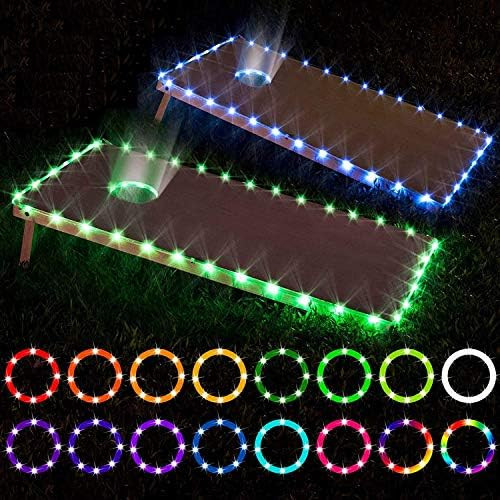 LED Cornhole Lights, Remote Control Cornhole Board Edge and Ring LED Lights, 16Color change by yo... | Amazon (US)