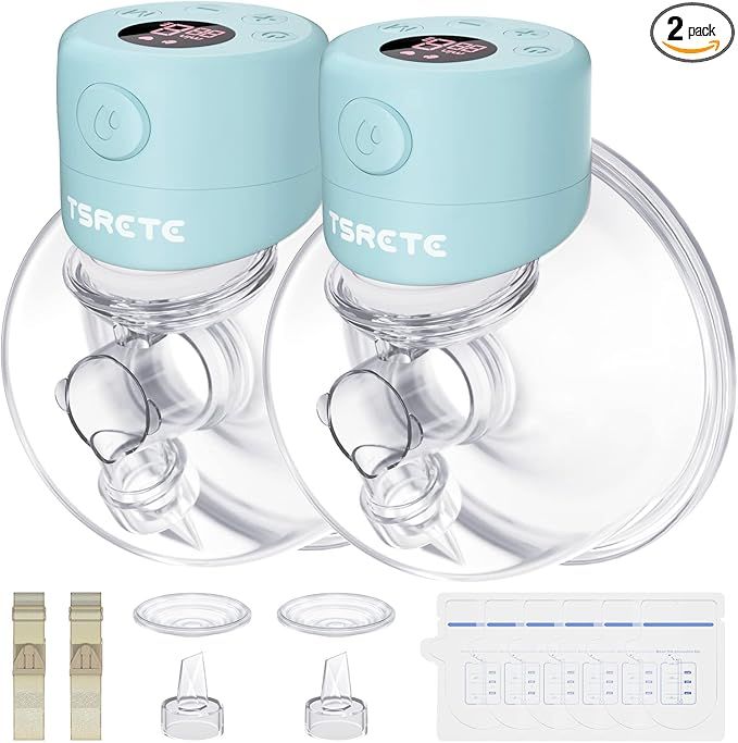 TSRETE Breast Pump, Double Wearable Breast Pump, Electric Hands-Free Breast Pumps with 2 Modes, 9... | Amazon (US)