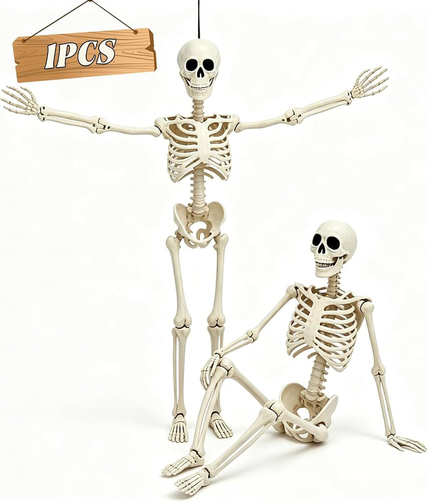 5.75ft Life Size Giant Halloween Skeleton, 69" Posable Full Body Skeleton with Movable Joints, Ha... | Amazon (US)