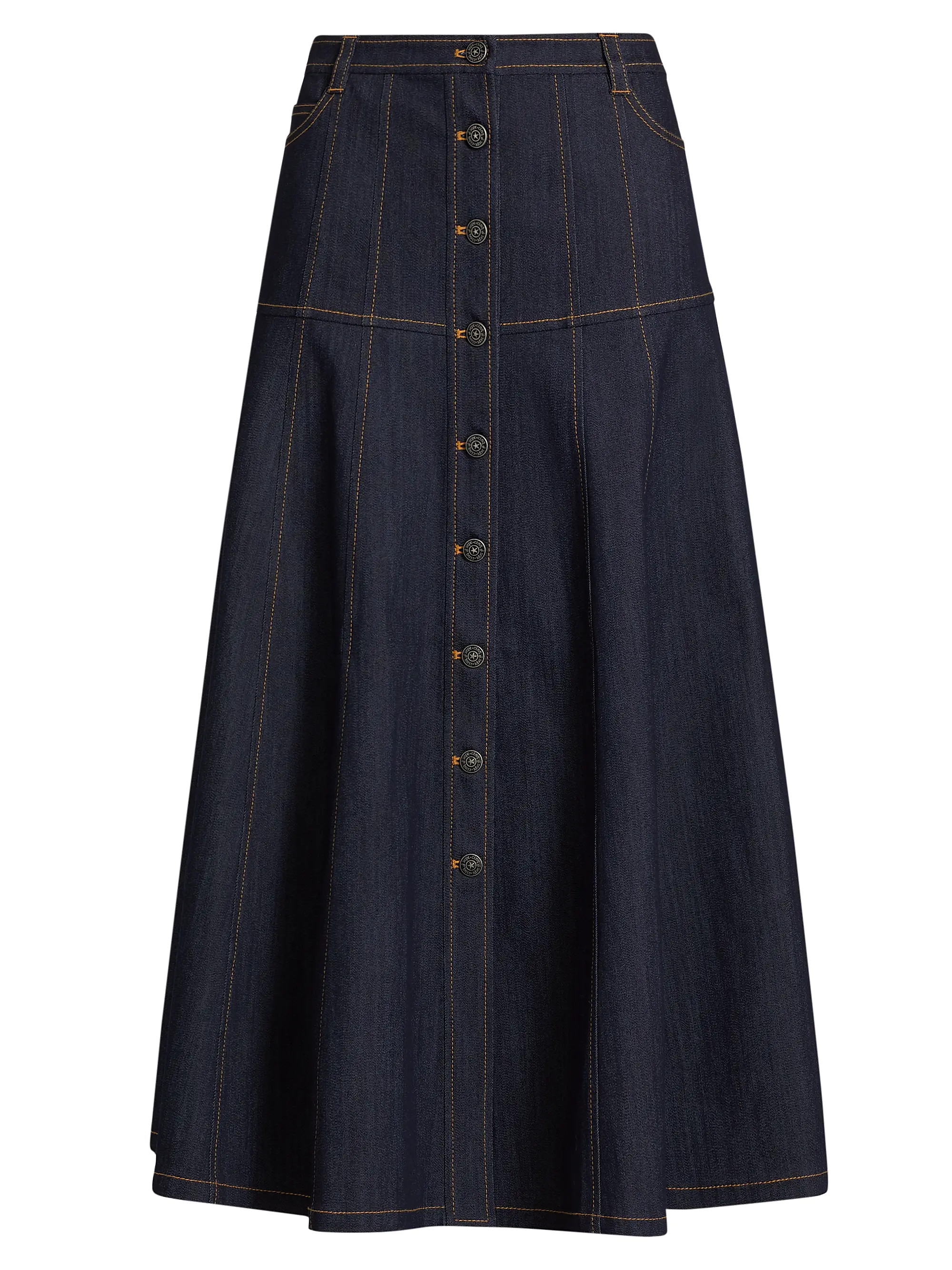 Veena Denim Midi-Skirt | Saks Fifth Avenue