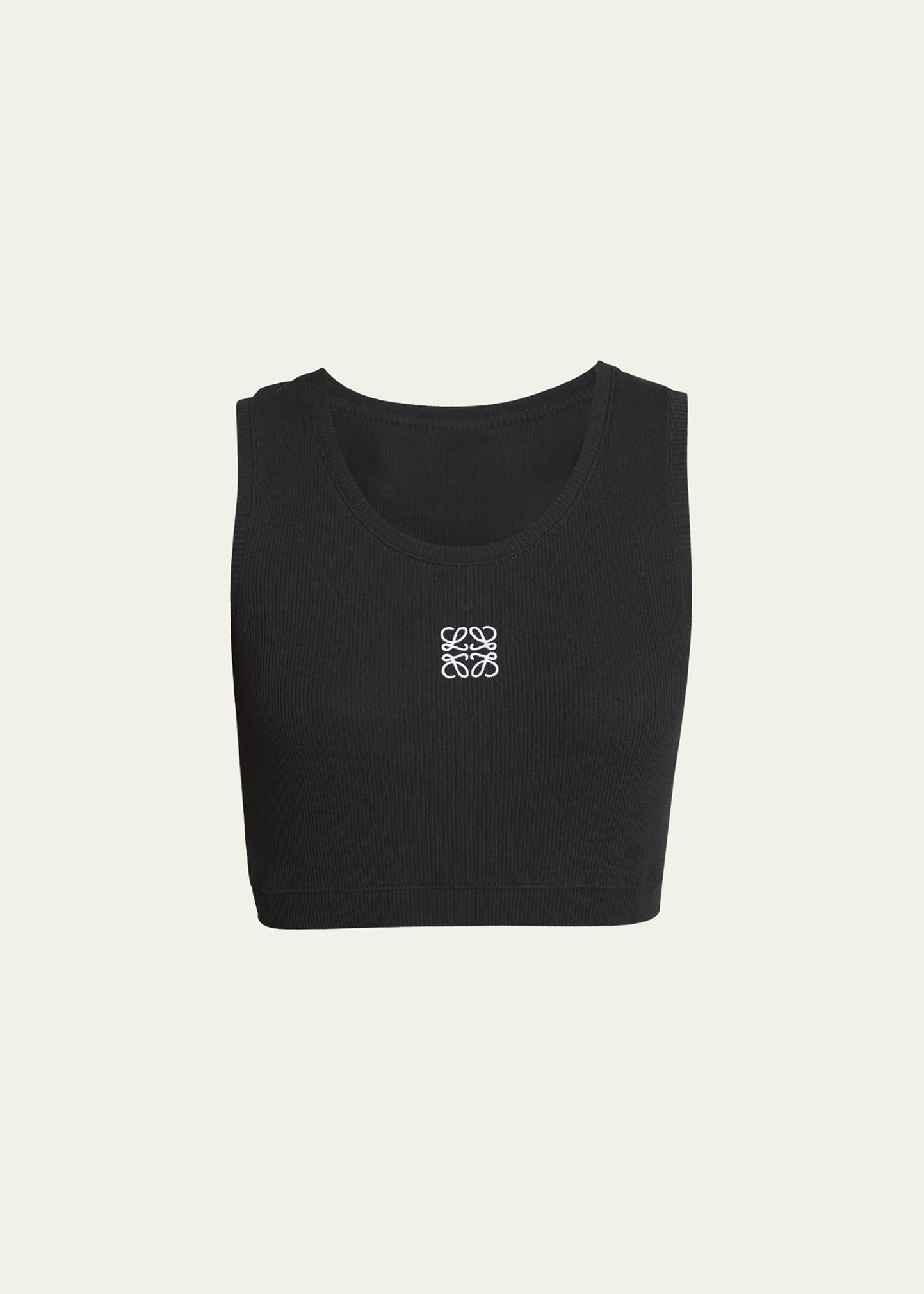 Loewe Anagram Logo Ribbed Crop Tank Top | Bergdorf Goodman