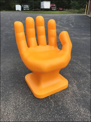 GIANT Light Orange right HAND SHAPED CHAIR 32" adult 70s Retro iCarly NEW | eBay US