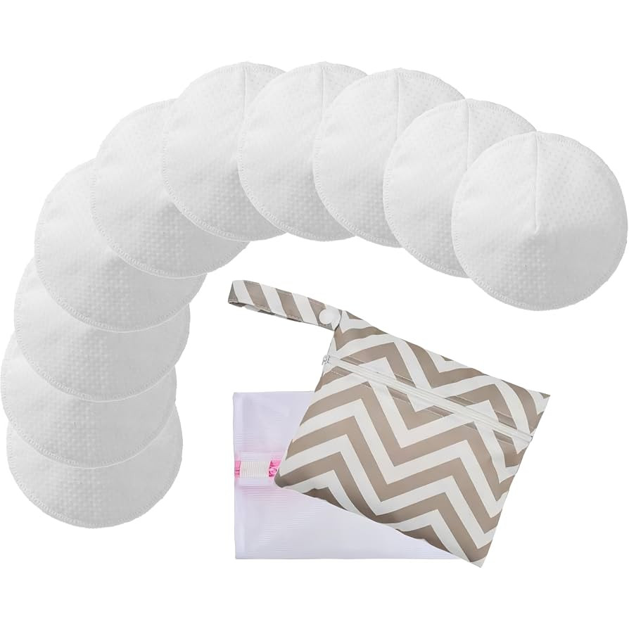 Reusable Nursing Pads with Washing Bags - 10-Pack Viscose from Bamboo Breastfeeding Pads, Washabl... | Amazon (US)