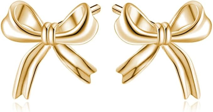Reffeer 925 Sterling Silver Bow Stud Earrings for Women Teen Bowknot Stud Earrings Ribbon Bow Stu... | Amazon (UK)