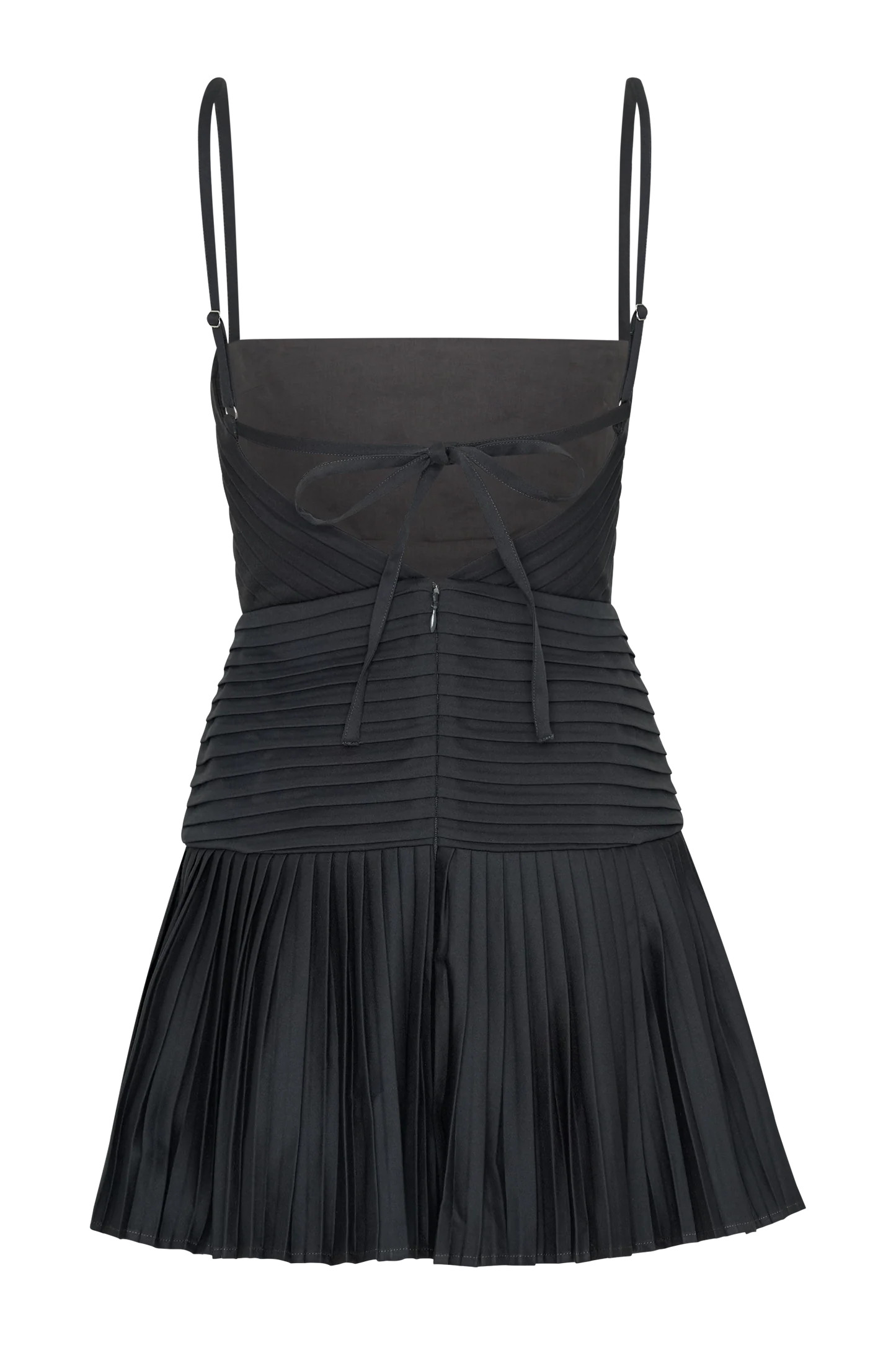 Multi Pleat Mini Dress - Charcoal | MESHKI US