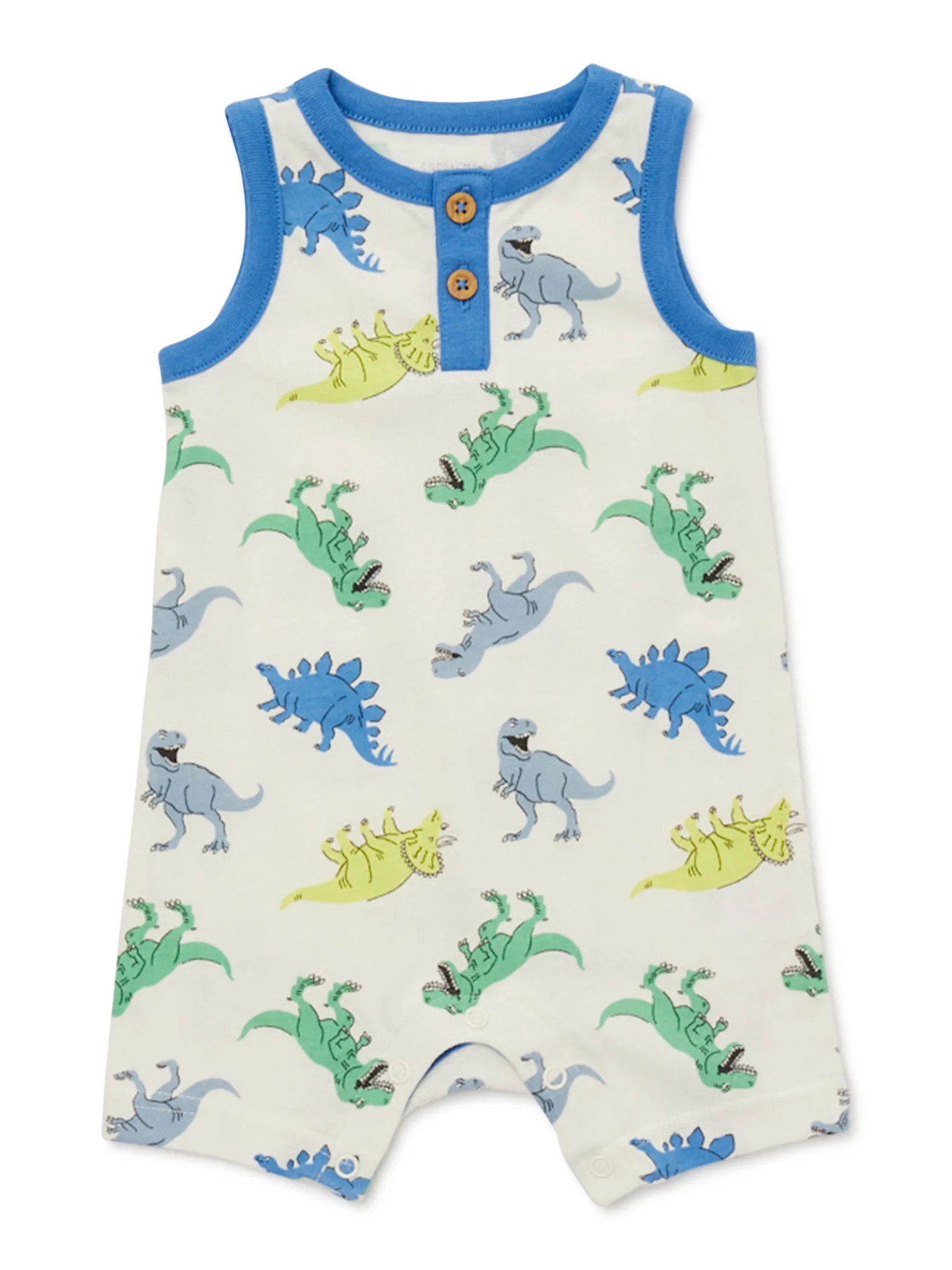 Garanimals Baby Boy Print Tank Henley Romper, Sizes 0-24 Months | Walmart (US)