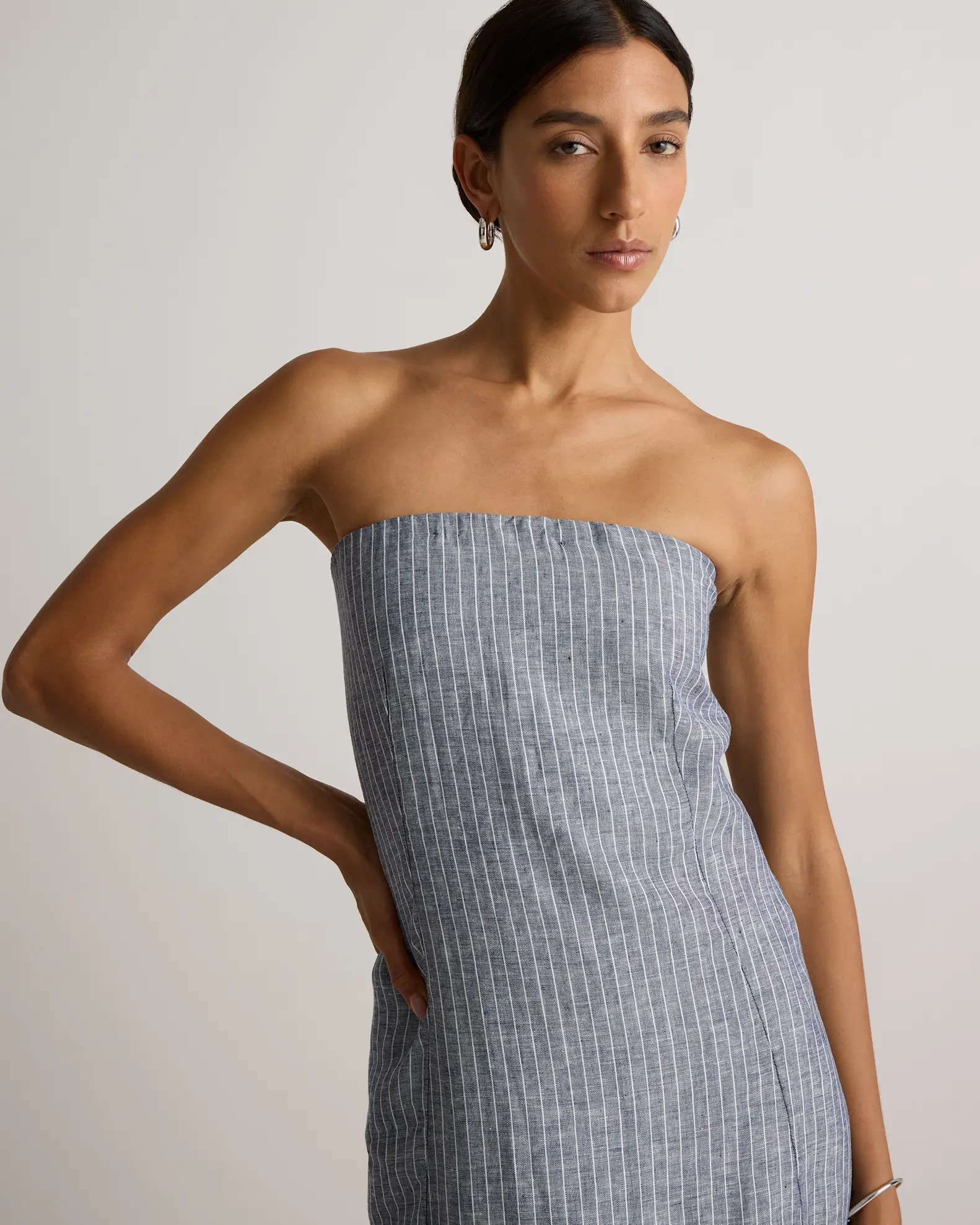100% European Linen Strapless Maxi Dress | Quince