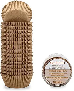 Gifbera Natural Cupcake Liners Standard Baking Cups 400-Count, Unbleached No Smell Paper | Amazon (US)