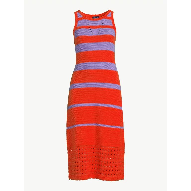 Scoop Women's Striped Crochet Dress | Walmart (US)