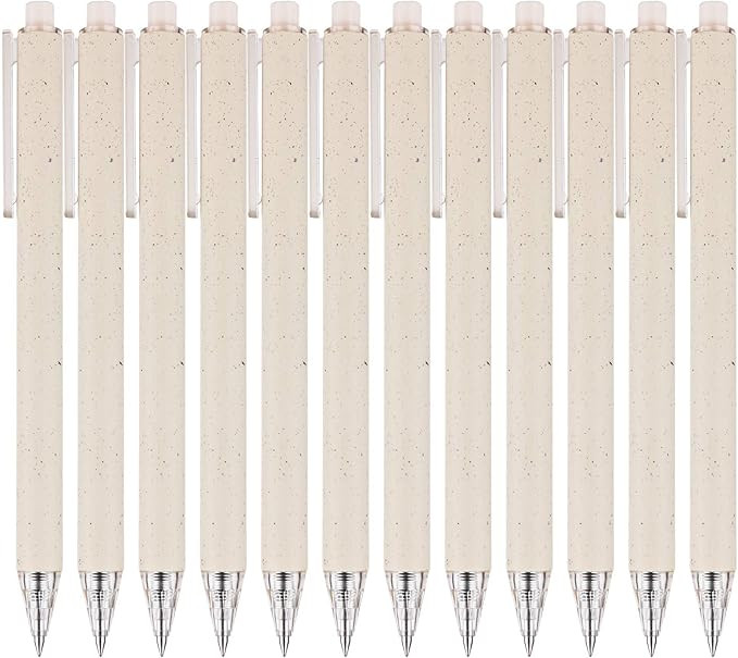 RIANCY Wheat-Straw Patterns Retractable Gel Pens Fine Points, 0.5 mm,12-Pack, Black Ink Ballpoint... | Amazon (US)