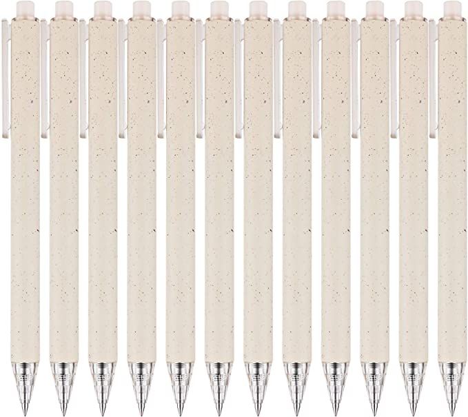 Amazon.com: RIANCY Wheat-Straw Patterns Retractable Gel Pens Fine Points, 0.5 mm,12-Pack, Black I... | Amazon (US)