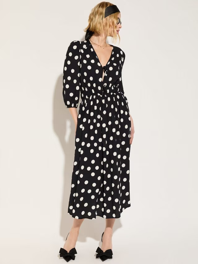 Baukjen Olesia Polka Dot Dress, Black/White | John Lewis (UK)