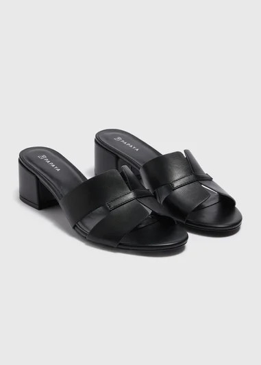 Black Mule Block Heels | Matalan (UK)