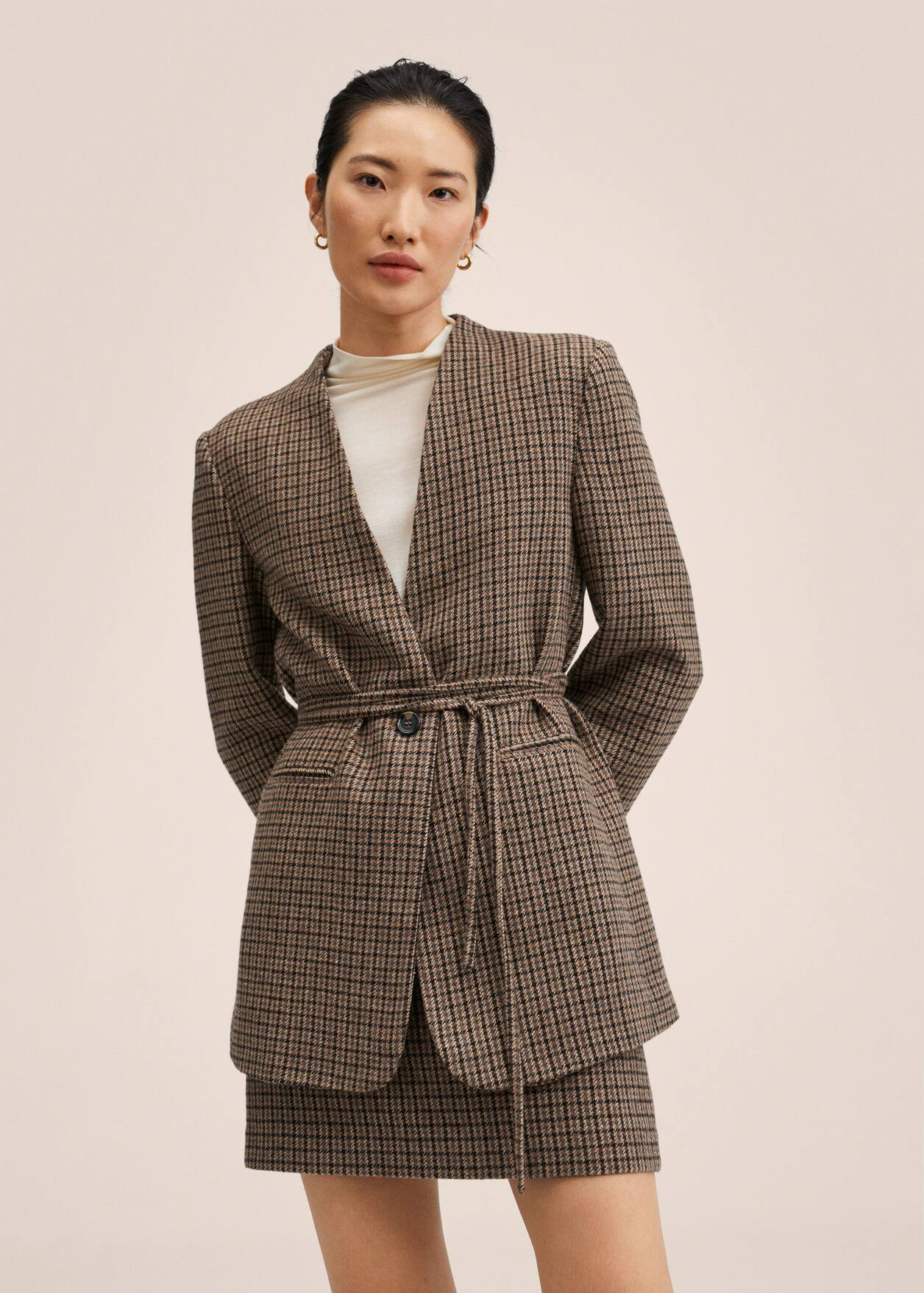 Belt check blazer | MANGO (US)